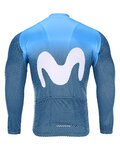 BONAVELO Zimowa koszulka kolarska z długim rękawem - MOVISTAR 2020 WINTER - niebieski/biały