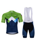 BONAVELO Krótka koszulka kolarska i spodenki - SLOVENIA - niebieski/zielony