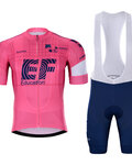 BONAVELO Krótka koszulka kolarska i spodenki - EDUCATION-NIPPO 2021 - różowy/niebieski