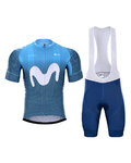 BONAVELO Krótka koszulka kolarska i spodenki - MOVISTAR 2021 - biały/niebieski