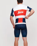 BONAVELO Koszulka kolarska z krótkim rękawem - TREK 2021 - niebieski/biały/czerwony
