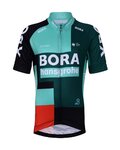 BONAVELO Krótka koszulka kolarska i spodenki - BORA 2022 KIDS - zielony/biały/czarny
