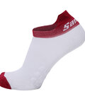 SANTINI Kolarskie skarpetki do kostki - CLASSE - biały/bordowy
