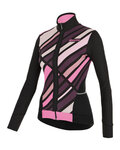 SANTINI Zimowa koszulka kolarska z długim rękawem - CORAL RAGGIO LADY - różowy/czarny