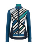 SANTINI Zimowa koszulka kolarska z długim rękawem - CORAL RAGGIO LADY - niebieski