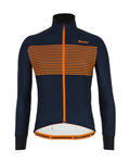 SANTINI Kolarska ocieplana kurtka - COLORE - niebieski/pomarańczowy