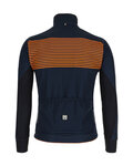 SANTINI Kolarska ocieplana kurtka - COLORE - niebieski/pomarańczowy