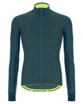 SANTINI Zimowa kolarska koszulka i spodnie - COLORE PURO+OMNIA - czarny/zielony