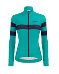 SANTINI Zimowa koszulka kolarska z długim rękawem - CORAL BENGAL LADY - niebieski