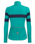 SANTINI Zimowa koszulka kolarska z długim rękawem - CORAL BENGAL LADY - niebieski