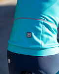 SANTINI Zimowa koszulka kolarska z długim rękawem - CORAL BENGAL LADY - niebieski