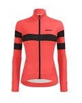 SANTINI Zimowa koszulka kolarska z długim rękawem - CORAL BENGAL LADY - różowy
