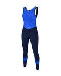 SANTINI Długie spodnie kolarskie z szelkami - CORAL BENGAL LADY - czarny/niebieski