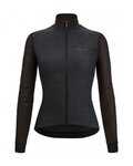 SANTINI Zimowa koszulka kolarska z długim rękawem - COLORE PURO LADY - czarny