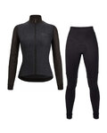 SANTINI Zimowa kolarska koszulka i spodnie - COLORE PURO+OMNIA W - czarny
