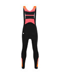 SANTINI Długie spodnie kolarskie z szelkami - COMMAND WINTER - pomarańczowy/czarny