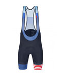 SANTINI Krótkie spodnie kolarskie z szelkami - LA VUELTA 2021 - niebieski
