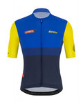 SANTINI Koszulka kolarska z krótkim rękawem - LA VUELTA 2021 - żółty/niebieski