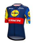 SANTINI Koszulka kolarska z krótkim rękawem - LIDL TREK 2024 LADY - żółty/czerwony/niebieski