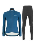 SANTINI Zimowa kolarska koszulka i spodnie - COLORE LADY WINTER - niebieski/czarny
