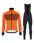 SANTINI Kolarska kurtka zimowa ze spodniami - COLORE WINTER III - czarny/pomarańczowy