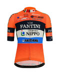 SANTINI Koszulka kolarska z krótkim rękawem - NIPPO FANTINI 2019 - niebieski/czarny/pomarańczowy/biały