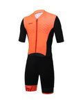 SANTINI Kombinezon kolarski - REDUX  - czarny/pomarańczowy