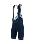 SANTINI Krótkie spodnie kolarskie z szelkami - KARMA MILLE - niebieski/czarny