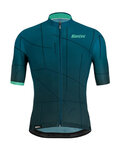 SANTINI Koszulka kolarska z krótkim rękawem - TONO PURO - niebieski/turkusowy