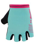 SANTINI Kolarskie rękawiczki z krótkimi palcami - LUCE - różowy/turkusowy
