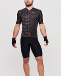 SANTINI Krótka koszulka kolarska i spodenki - SLEEK DINAMO - biały/czarny