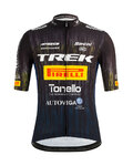 SANTINI Koszulka kolarska z krótkim rękawem - TREK PIRELLI 2021 - czarny/biały/żółty