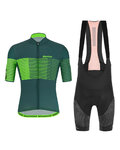 SANTINI Krótka koszulka kolarska i spodenki - TONO FRECCIA - zielony/czarny
