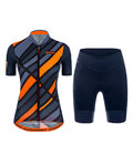 SANTINI Krótka koszulka kolarska i spodenki - SLEEK RAGGIO LADY - pomarańczowy/niebieski
