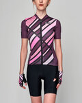 SANTINI Krótka koszulka kolarska i spodenki - SLEEK RAGGIO LADY - różowy/czarny/fioletowy