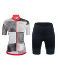 SANTINI Krótka koszulka kolarska i spodenki - TONO SFERA LADY - biały/czarny