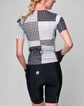 SANTINI Krótka koszulka kolarska i spodenki - TONO SFERA LADY - biały/czarny