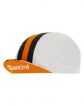 SANTINI Czapka kolarska - BENGAL - czarny/biały/pomarańczowy