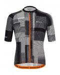 SANTINI Koszulka kolarska z krótkim rękawem - KARMA KINETIC - pomarańczowy/czarny/biały