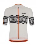 SANTINI Koszulka kolarska z krótkim rękawem - TONO PROFILO - biały/czarny/pomarańczowy