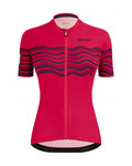 SANTINI Krótka koszulka kolarska i spodenki - TONO PROFILO LADY - czarny/różowy