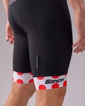 SANTINI Krótkie spodnie kolarskie z szelkami - TOUR DE FRANCE 2022 - biały/czerwony/czarny