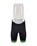 SANTINI Krótkie spodnie kolarskie z szelkami - TOUR DE FRANCE 2022 - czarny/zielony