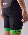 SANTINI Krótkie spodnie kolarskie z szelkami - TOUR DE FRANCE 2022 - czarny/zielony