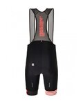 SANTINI Krótkie spodnie kolarskie z szelkami - TOUR DE FRANCE 2022 - czarny/czerwony