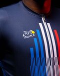 SANTINI Koszulka kolarska z krótkim rękawem - TOUR DE FRANCE 2022 - biały/czerwony/niebieski