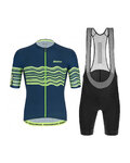 SANTINI Krótka koszulka kolarska i spodenki - TONO PROFILO - czarny/zielony
