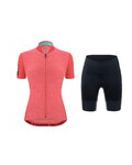 SANTINI Krótka koszulka kolarska i spodenki - COLORE PURO LADY - różowy/czarny