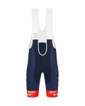SANTINI Krótkie spodnie kolarskie z szelkami - TREK SEGAFREDO 2022 FAN LINE - niebieski/czerwony