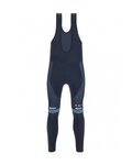 SANTINI Długie spodnie kolarskie z szelkami - TREK 2022 FACTORY RACING CX WINTER - niebieski